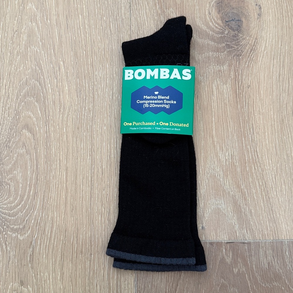 Bombas Black Compression Knee High Socks -Size Medium